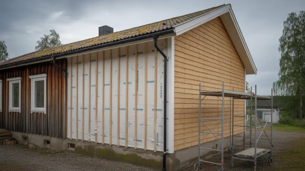 byta fasadpanel p villan kostnad till ggsisolering och luftspalt steg f r steg